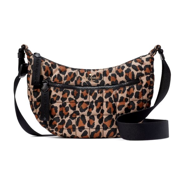 New Kate Spade Camden Quilted Spotted Leopard Sling Bag Brown Multi - Picture 1 of 5